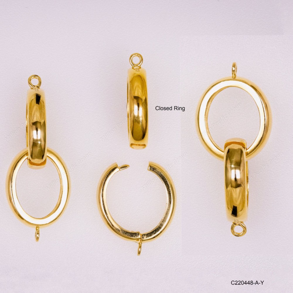 C220448, Single Twister Set Clasp Pearl Clasp ~18x22mm[Each Ring]