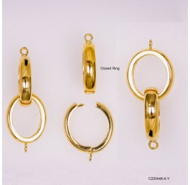 C220448, Single Twister Set Clasp Pearl Clasp ~18x22mm[Each Ring]