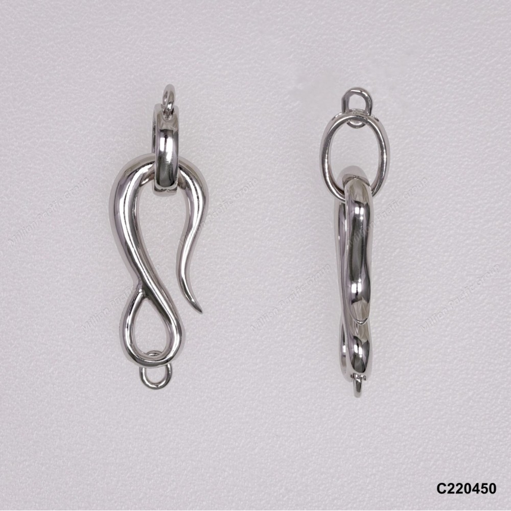 C220450, Set Open Clasp Hook Clasp Pearl Clasp Hook ~9x20mm