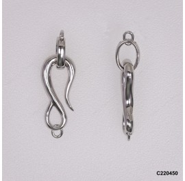 C220450, Set Open Clasp Hook Clasp Pearl Clasp Hook ~9x20mm