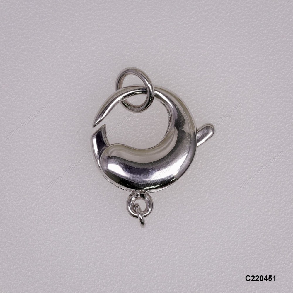 C220451, Handmade Casting Oval Trigger Clasp with Fixed Round End Ring ~13.8x17mm