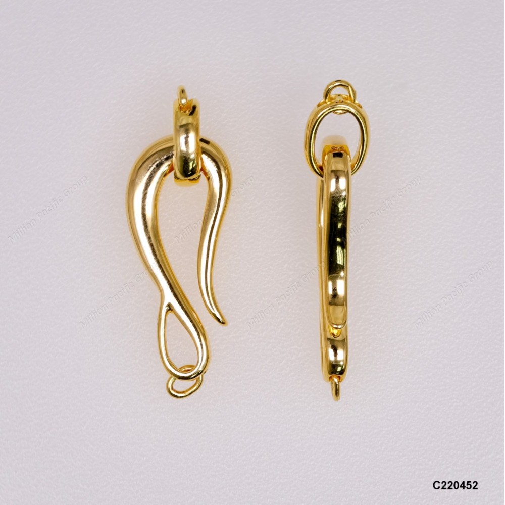C220452, Set Open Clasp Hook Clasp Pearl Clasp Hook ~10x24mm