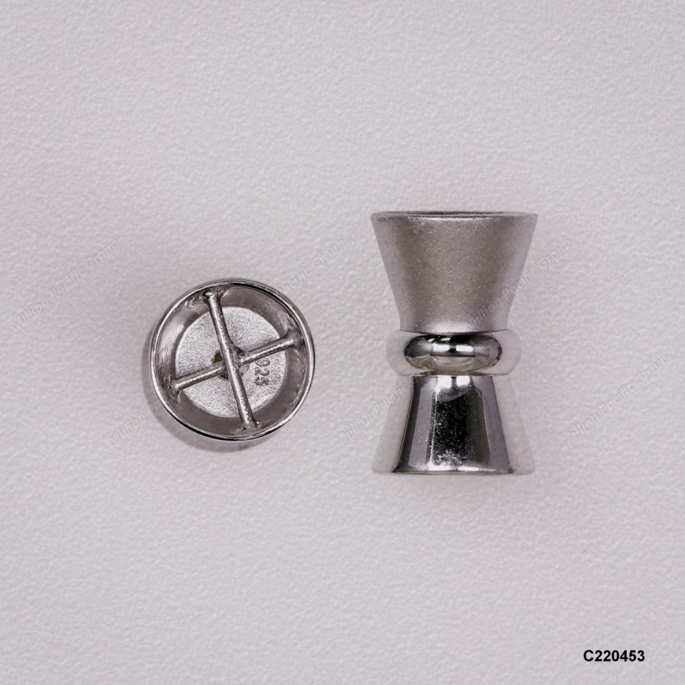 C220453, Magnetic Bow Tie Clasp Pearl Clasp Mix with Polished Sandblast design
