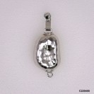C220455, Hammered Bean Single Line Pearl Clasp ~13.8x20mm