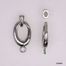 C220459, Double Pearl Clasp Oval Push-in open Hinged Triggerless Clasp with Fix Ring 12.5x18.5mm