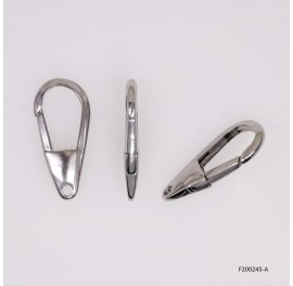 Casting Carabiner Push-in open Hinged Triggerless Pear Shape Clasp ~16x31.5mm