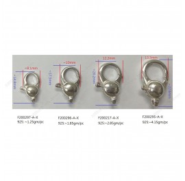 Both Round Casting Clasp with Fixed End Ring ~12.2x20.2mm