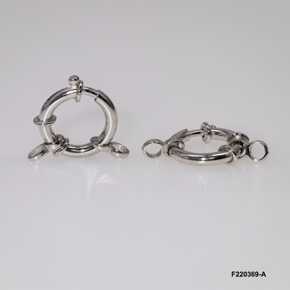 F220369, Bolt Ring Spring Ring with two Infinity Rings  ~3x18.6mm
