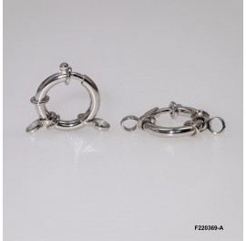 F220369, Bolt Ring Spring Ring with two Infinity Rings  ~3x18.6mm