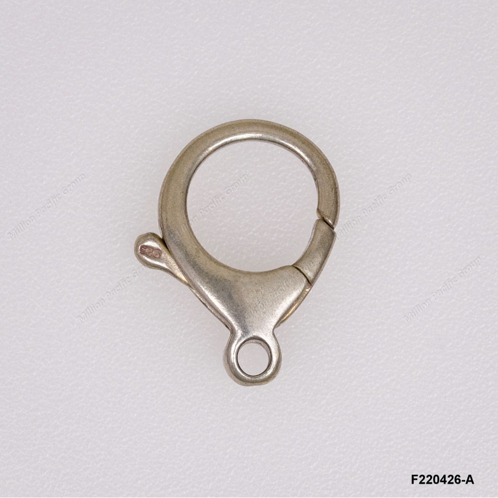 Italian Handmade Casting Trigger Clasp with fixed Round End Ring ~14x21mm