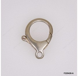 Italian Handmade Casting Trigger Clasp with fixed Round End Ring ~14x21mm
