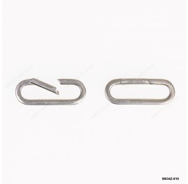 M034, Rectangle shape and Wire Push-in open Hinged Triggerless Casting Clasp ~8.1x21.3mm