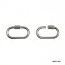 M036, Sterling Silver Carabiner Screw Rectangle Small clasp DIY Clasp ~8.6x15mm