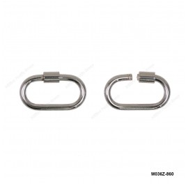 M036, Sterling Silver Carabiner Screw Rectangle Small clasp DIY Clasp ~8.6x15mm