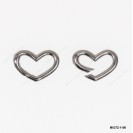M037, Handmade Heart Push-in open Hinged Triggerless Clasp ~11x16mm