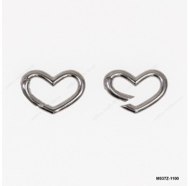 M037, Handmade Heart Push-in open Hinged Triggerless Clasp ~11x16mm
