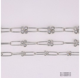 Round wire U Cable chain with Round Beads End