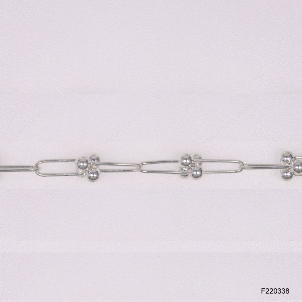Round wire U Cable chain with Round Beads End