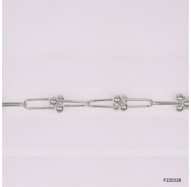 Round wire U Cable chain with Round Beads End