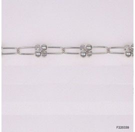 Round wire U Cable chain with Round Beads End