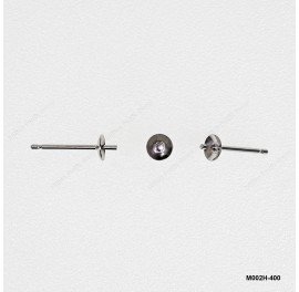 M002, Post Earring with Round Pearl Cup