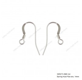 M017, Ear Wire Flat with coil Earring hook