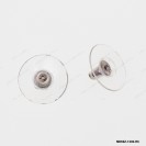 M069, Earring Nuts Backs outer diameter 12mm, Rhodium silver inside