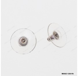 M069, Earring Nuts Backs outer diameter 12mm, Rhodium silver inside