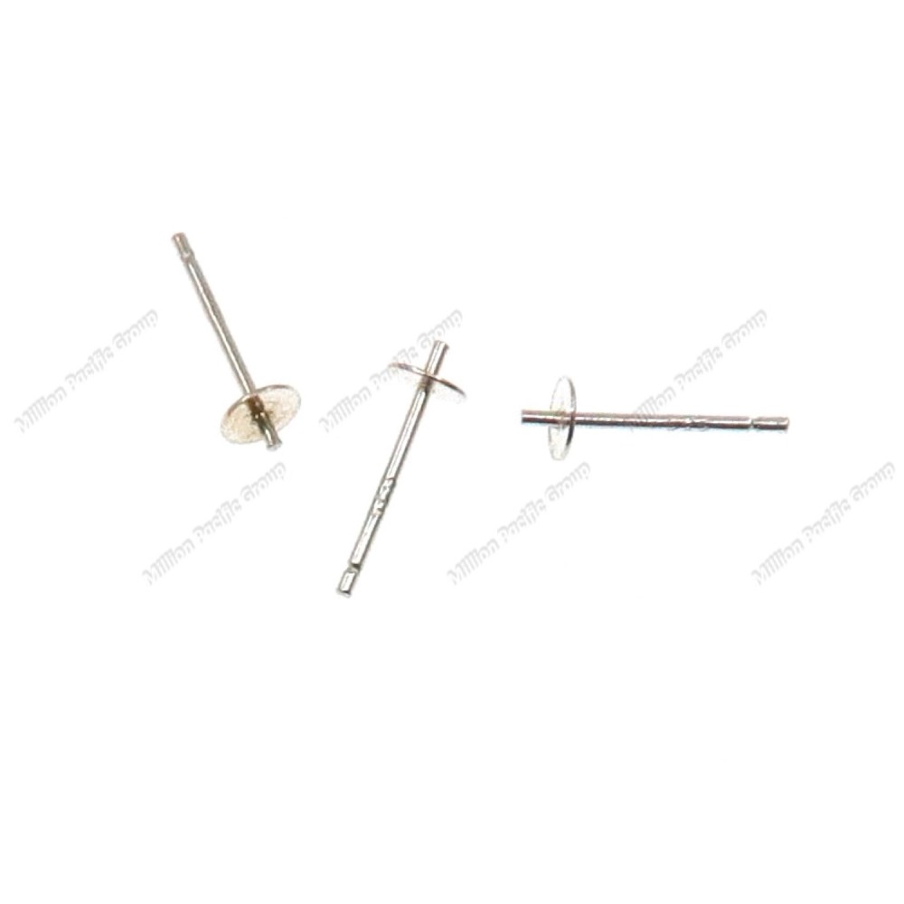 M005, Post Earring with Flat Round Sheet Cup