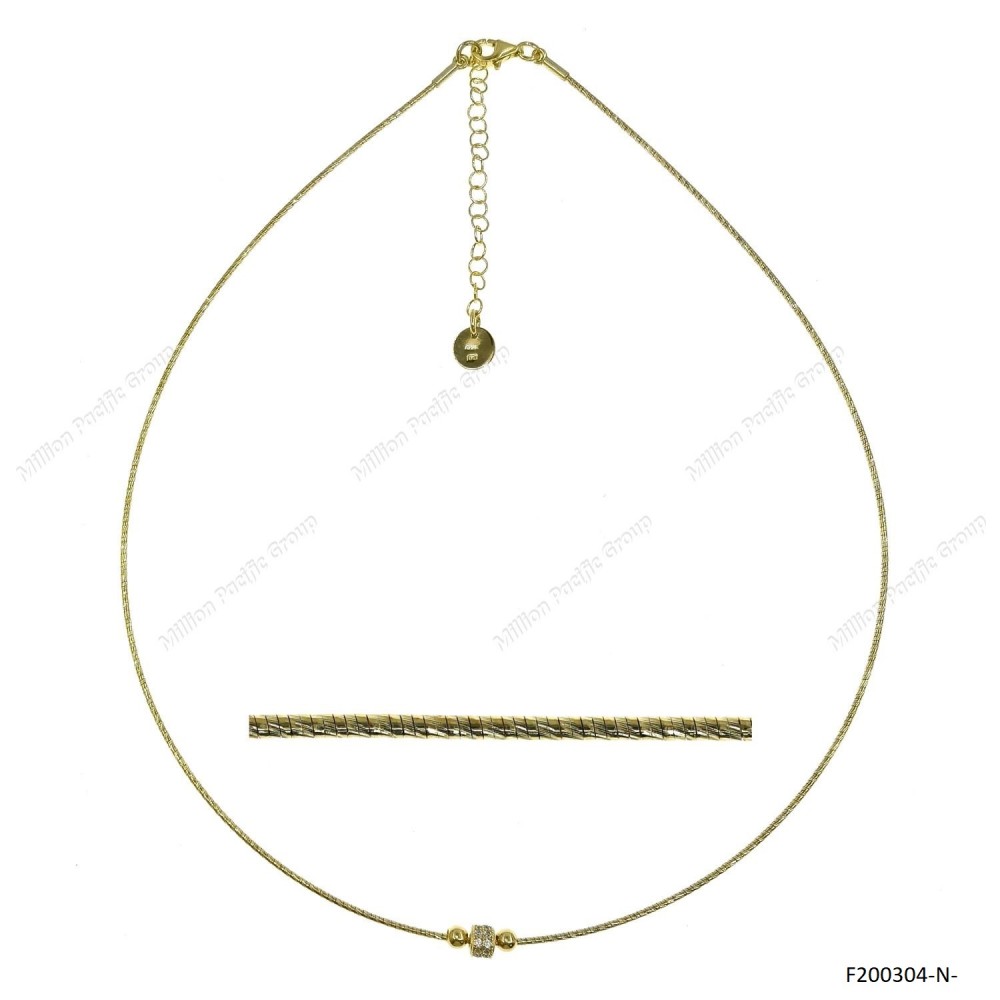 DC Omega with Casting CZ Elements Adjustable Necklace