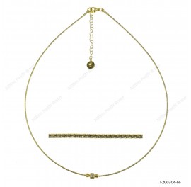 DC Omega with Casting CZ Elements Adjustable Necklace