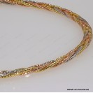 OMFNK-130-470, 5 lines DC Round Omega Braided Tricolor by line Flat 4.7mm Adjustable Necklace 