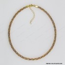OMFNK-130-470, 5 lines DC Round Omega Braided Tricolor by line Flat 4.7mm Adjustable Necklace 