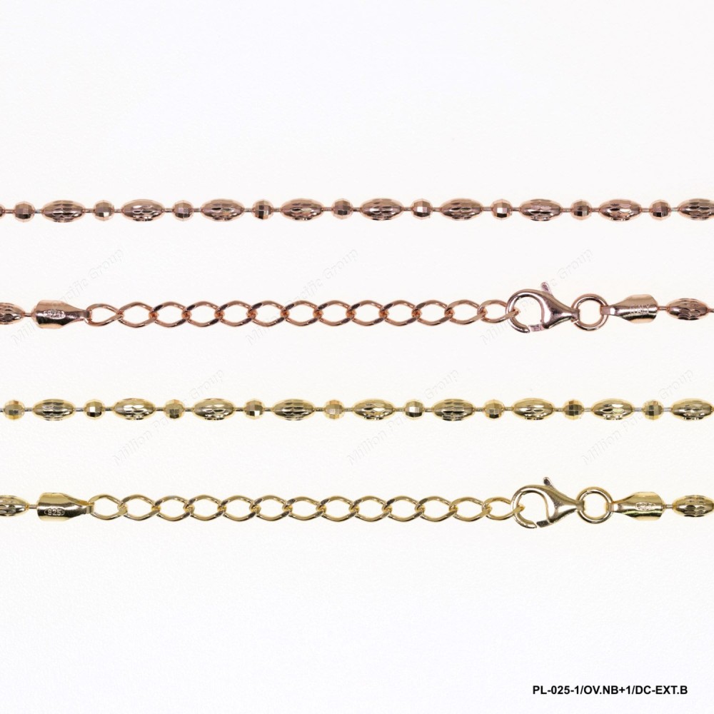 PLOVNB-ROD, Bead Oval Wave Cut 1+1 Chain 2.5mm