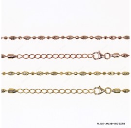 PLOVNB-ROD, Bead Oval Wave Cut 1+1 Chain 2.5mm