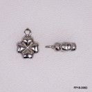 Stamped Double Convex Four-Leaf Clover Charm Pendant ~8.4mm