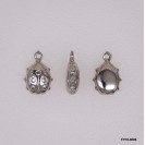 Stamped Convex ladybird Charm Pendant ~8.8mm