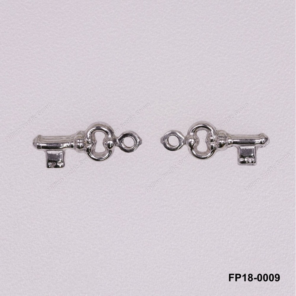 Stamped Double Convex Key Charm Pendant ~5.1mm