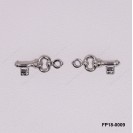 Stamped Double Convex Key Charm Pendant ~5.1mm