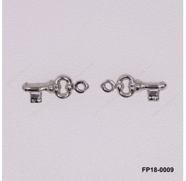 Stamped Double Convex Key Charm Pendant ~5.1mm