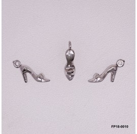 Stamped Double Convex high heel shoe Charm Pendant ~4.4mm