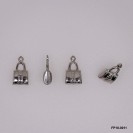 Stamped Double Convex Bag Charm Pendant ~10.1mm
