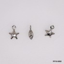 Stamped Double Convex Star Chain Tag Charm Pendant ~7.5mm