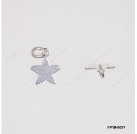 Stamped Flat Star Chain Tag Charm Pendant ~7.6mm