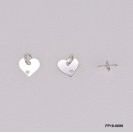 Stamped Flat Heart Carving Love chain tag Charm Pendant with Open Ring ~8mm
