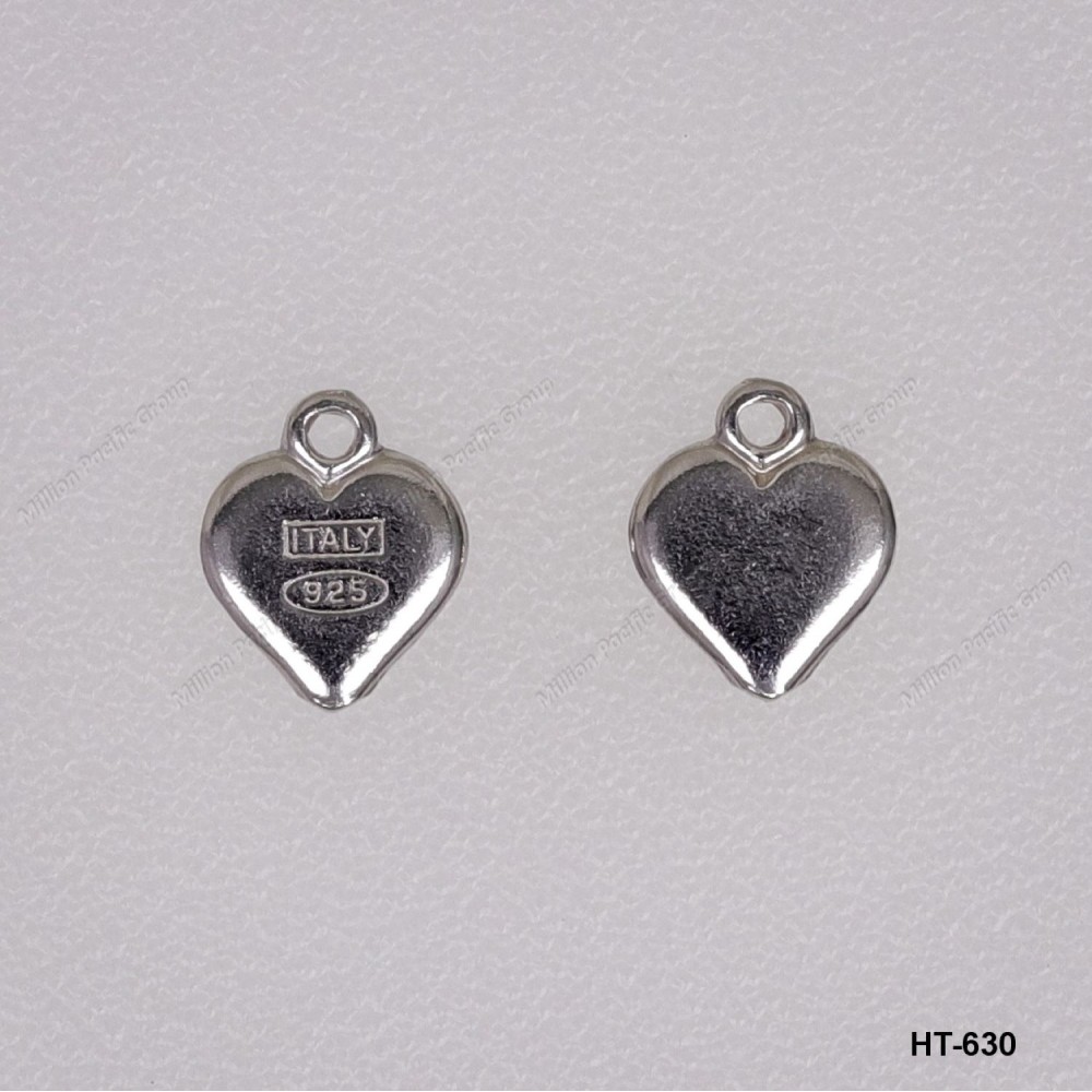 HT-630, Stamped Heart Chain Tag quality tag logo tag Charm Pendant one Fixed Ring ~6.3mm