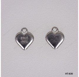 HT-630, Stamped Heart Chain Tag quality tag logo tag Charm Pendant one Fixed Ring ~6.3mm