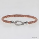 F00389, Italian White CZ Fish Tail Design Hook Clasp Bangle