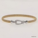 F00389, Italian White CZ Fish Tail Design Hook Clasp Bangle 