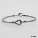 F00400, Italian Whtie CZ Design Bangle with Oval Trigger Clasp